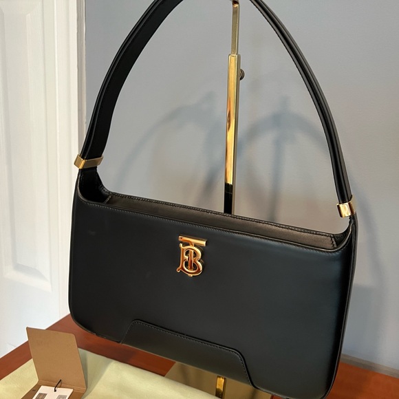 BURBERRY Smooth Calfskin TB Shoulder Bag Black - Picture 2 of 11